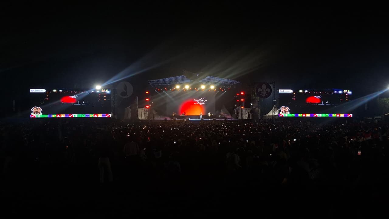 pemasangan LED Videotron Jambore Nasional 2026 seluas 264 SQM oleh Rental Multimedia
